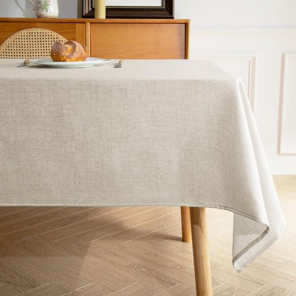 16 Faux Linen Tablecloths - Textured Weaves Table Cloth for Rectangle Tables - Picture 1 of 8